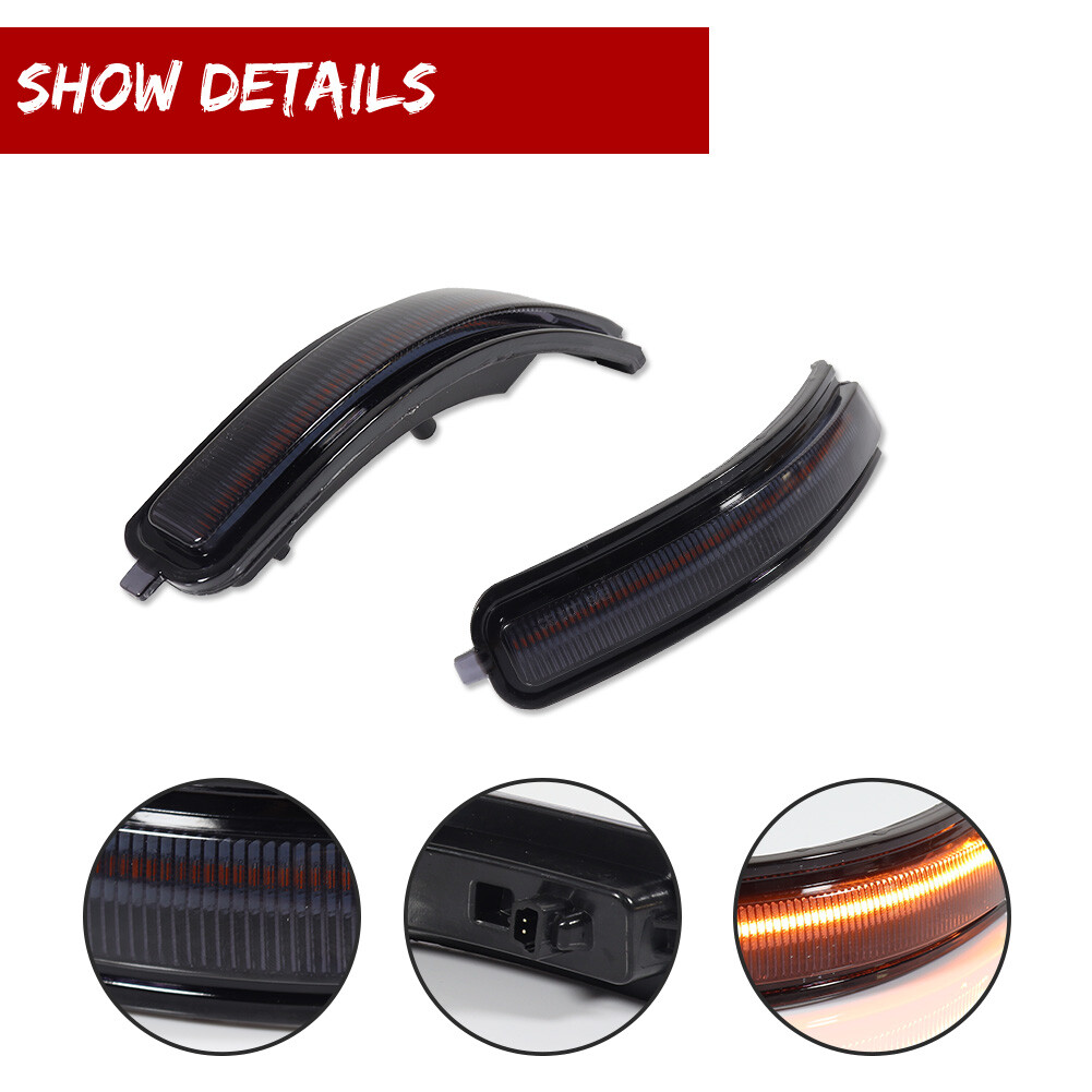 Black W/Sequential LED Side Mirror Blinker Signal Lights For 07-13 Nissan Altima