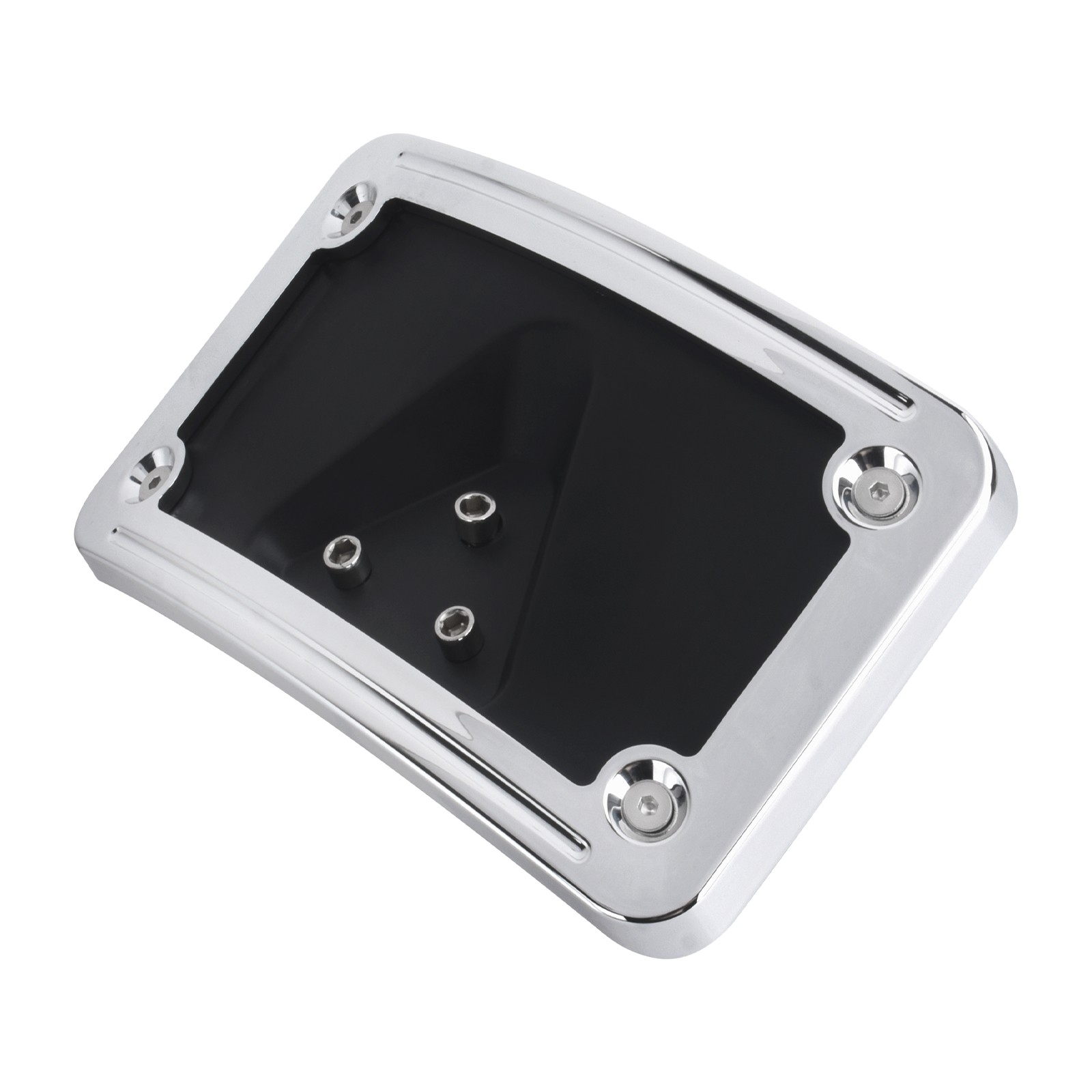 Chrome Curved Laydown License Plate Mount Bracket For Harley Sportster Softail