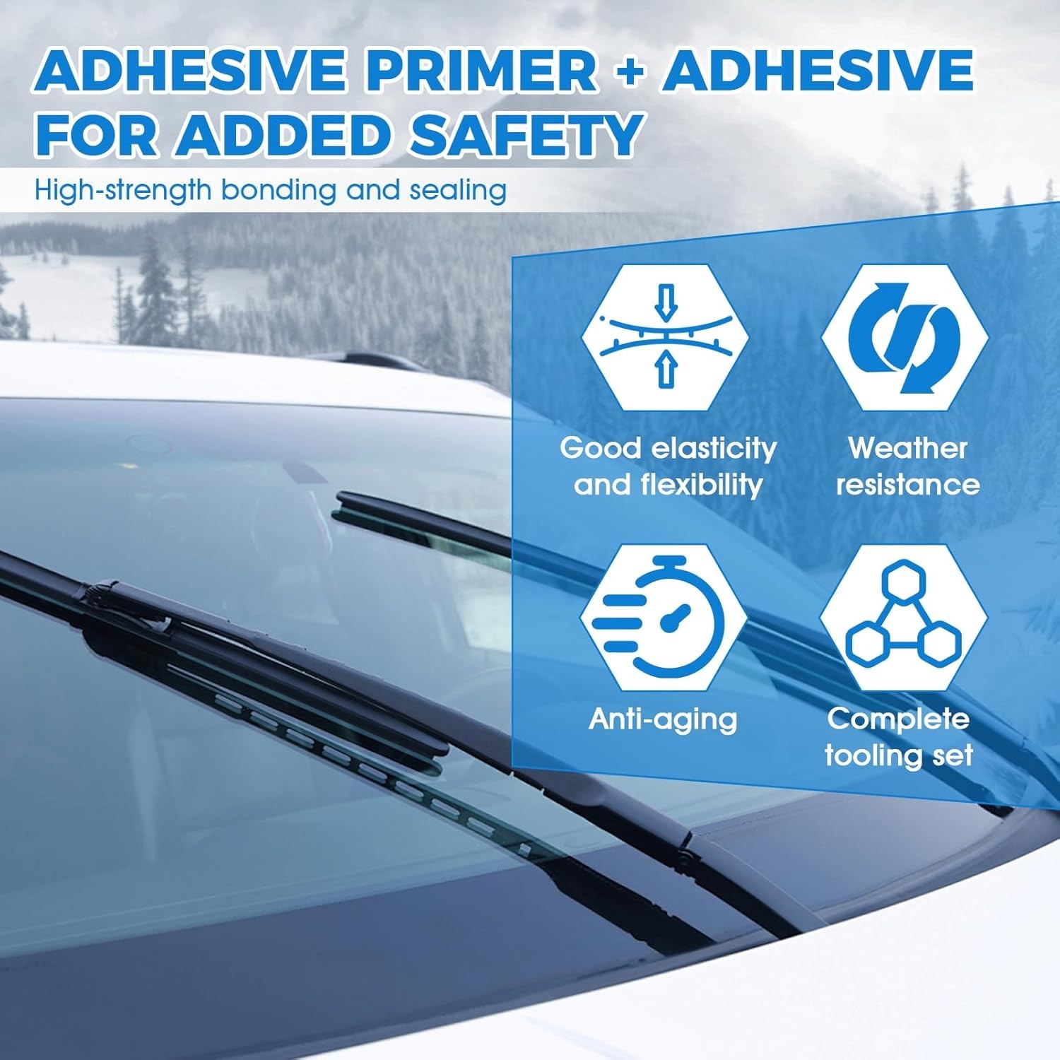 Complete Automotive Glass Adhesive Kit for Professional Windshield Installation
