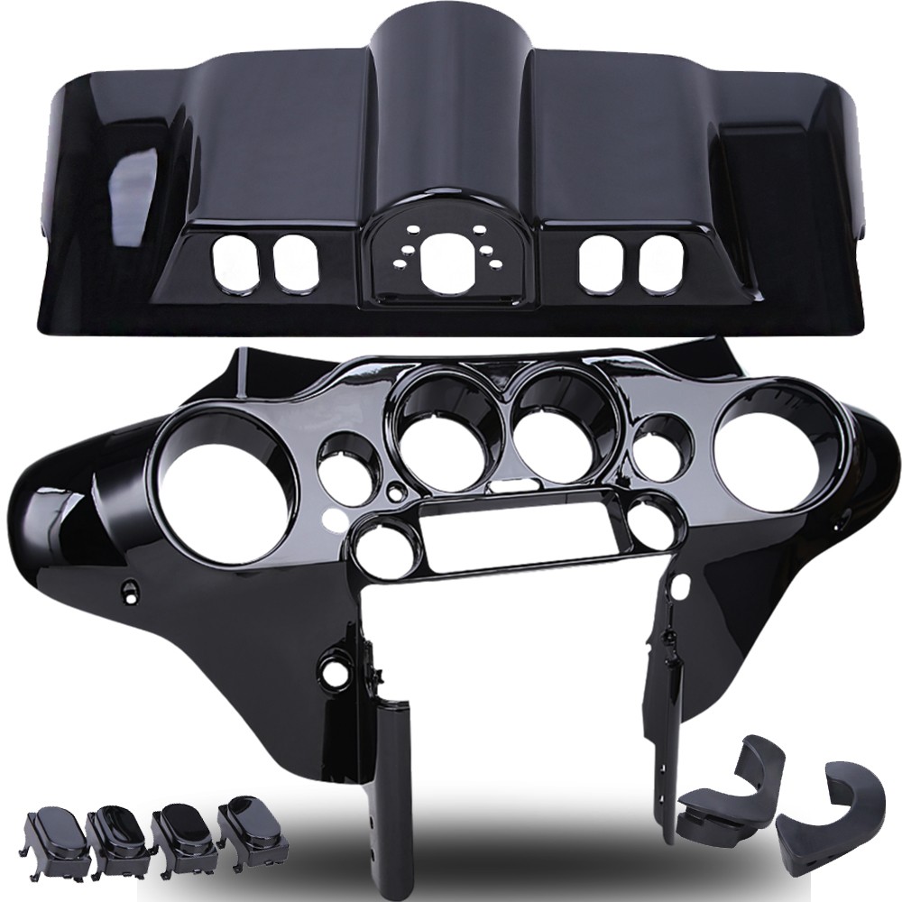 Vivid Black Inner Outer Fairing/Switch Cap For Harley Electra Street Glide 96-13