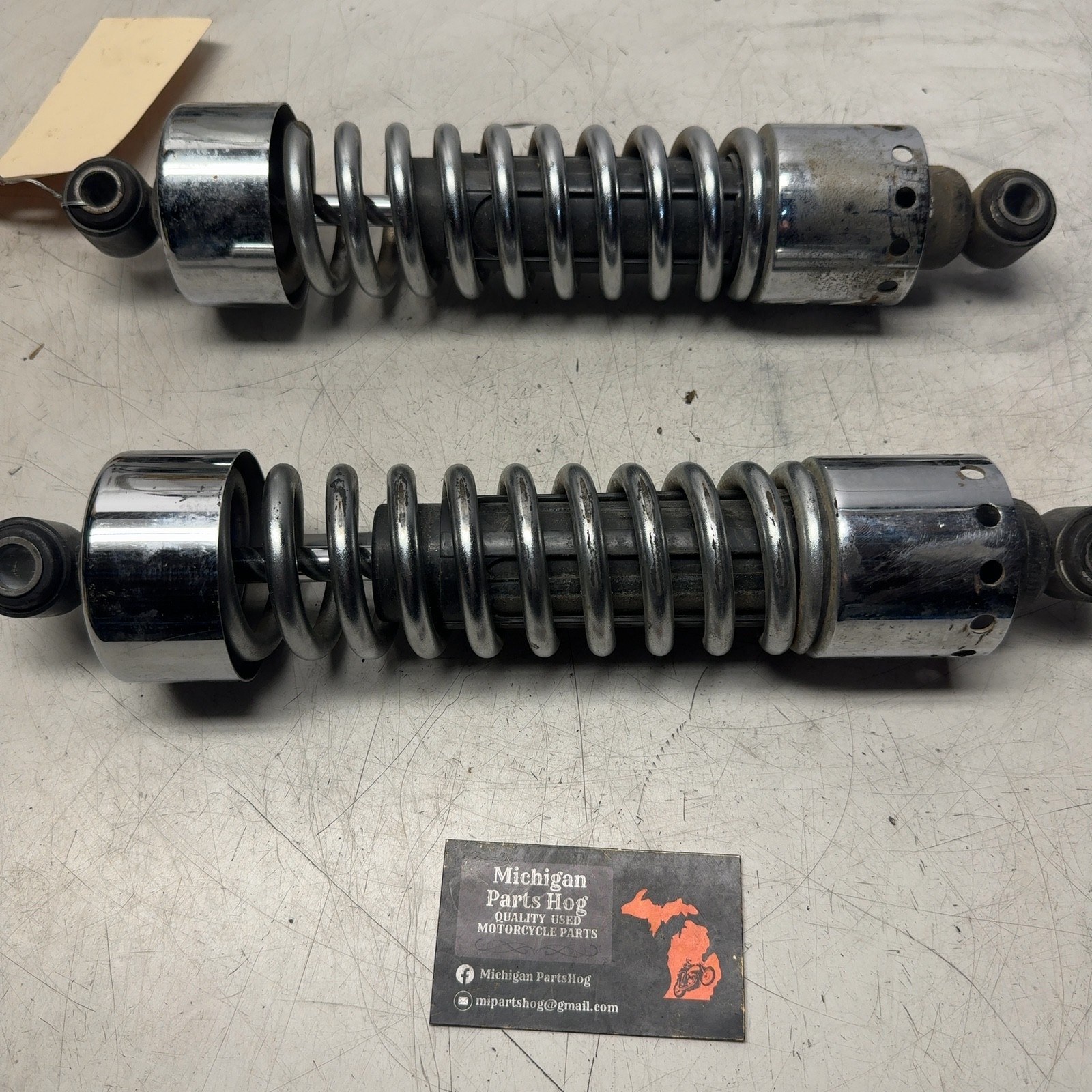 95-05 Harley Dyna OEM Chrome 12.5″ Shock Absorber Set Pair