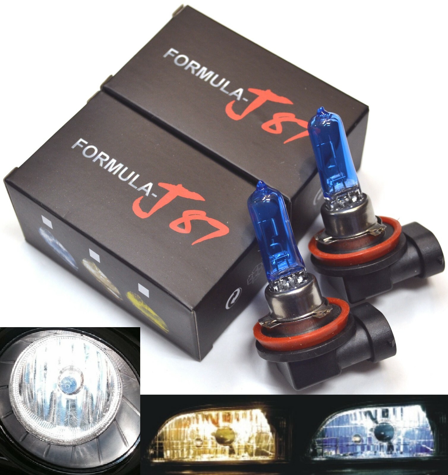 Halogen H9 65W 5000K White Two Bulbs Head Light High Beam Replacement Lamp Bike