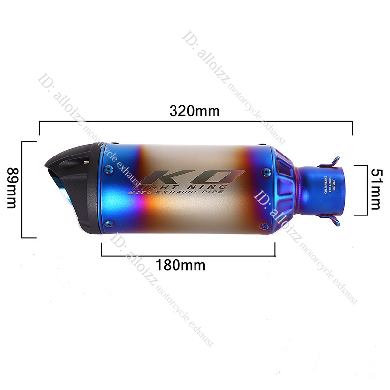 For Kawasaki Ninja 300 EX300 2013-2018 Slip on Black Muffler Exhaust Mid Pipe