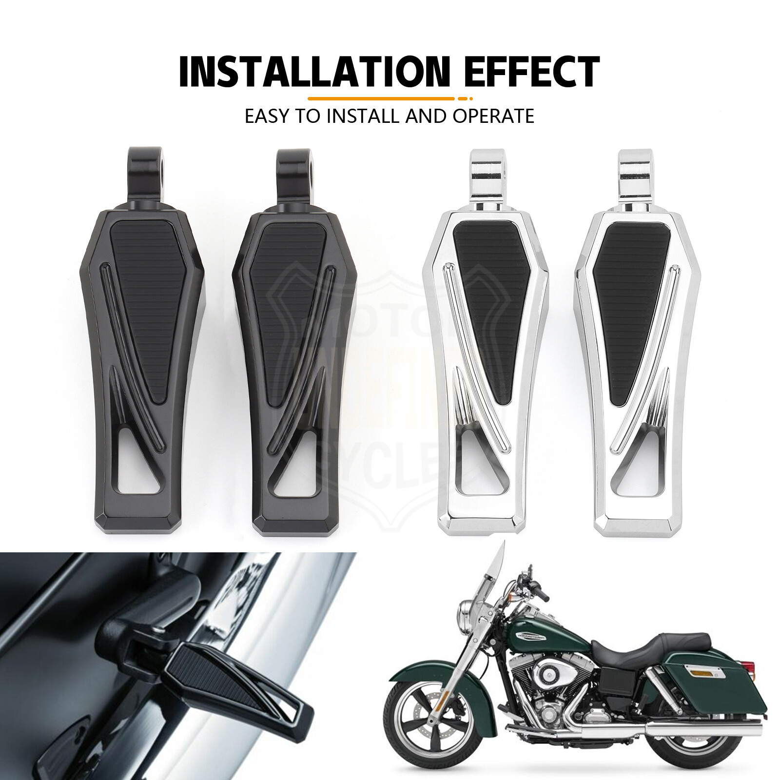 Floorboards For Harley Bobbers Dyna Touring XL883 Shifter Chopper Pegs Foot Pegs