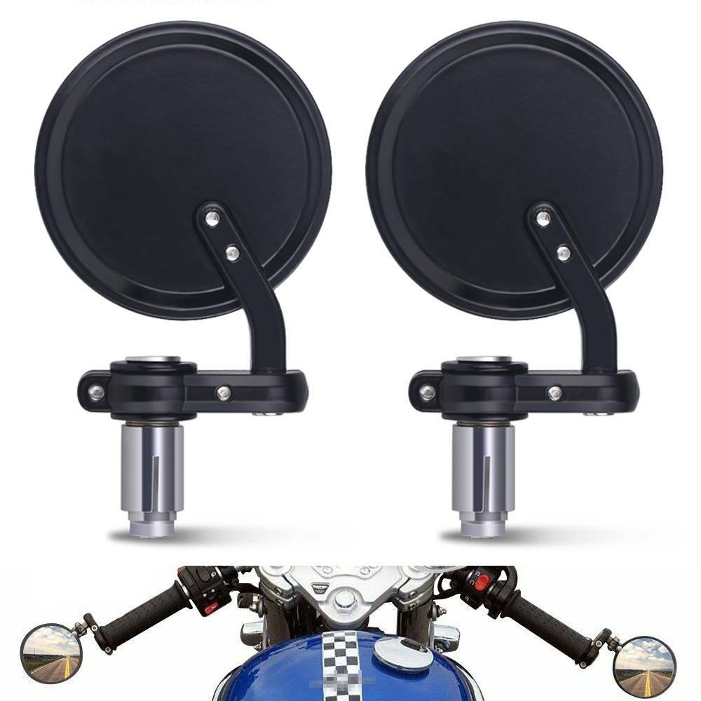 7/8″ 22mm Motorcycle Rear View Black Handle Bar End Side Rearview Mirrors L&R