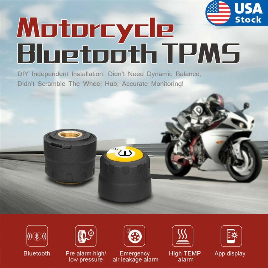 TPMS Bluetooth 5.0 Tire Pressure Monitor System 2 External Sensor for Motorcycle
