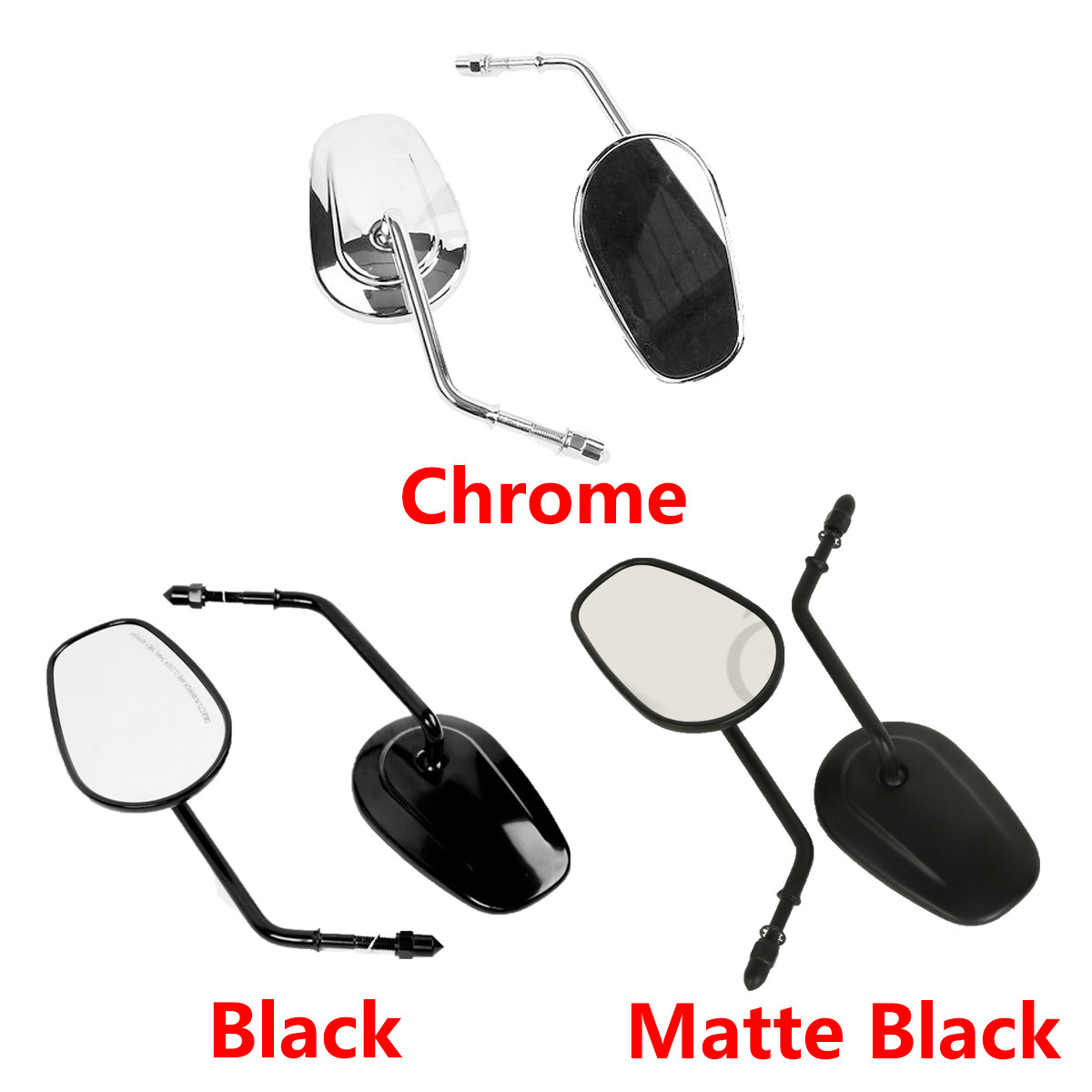 Chrome/Matte/Black Rearview Mirrors Fit for Harley Softail Touring Street Glide