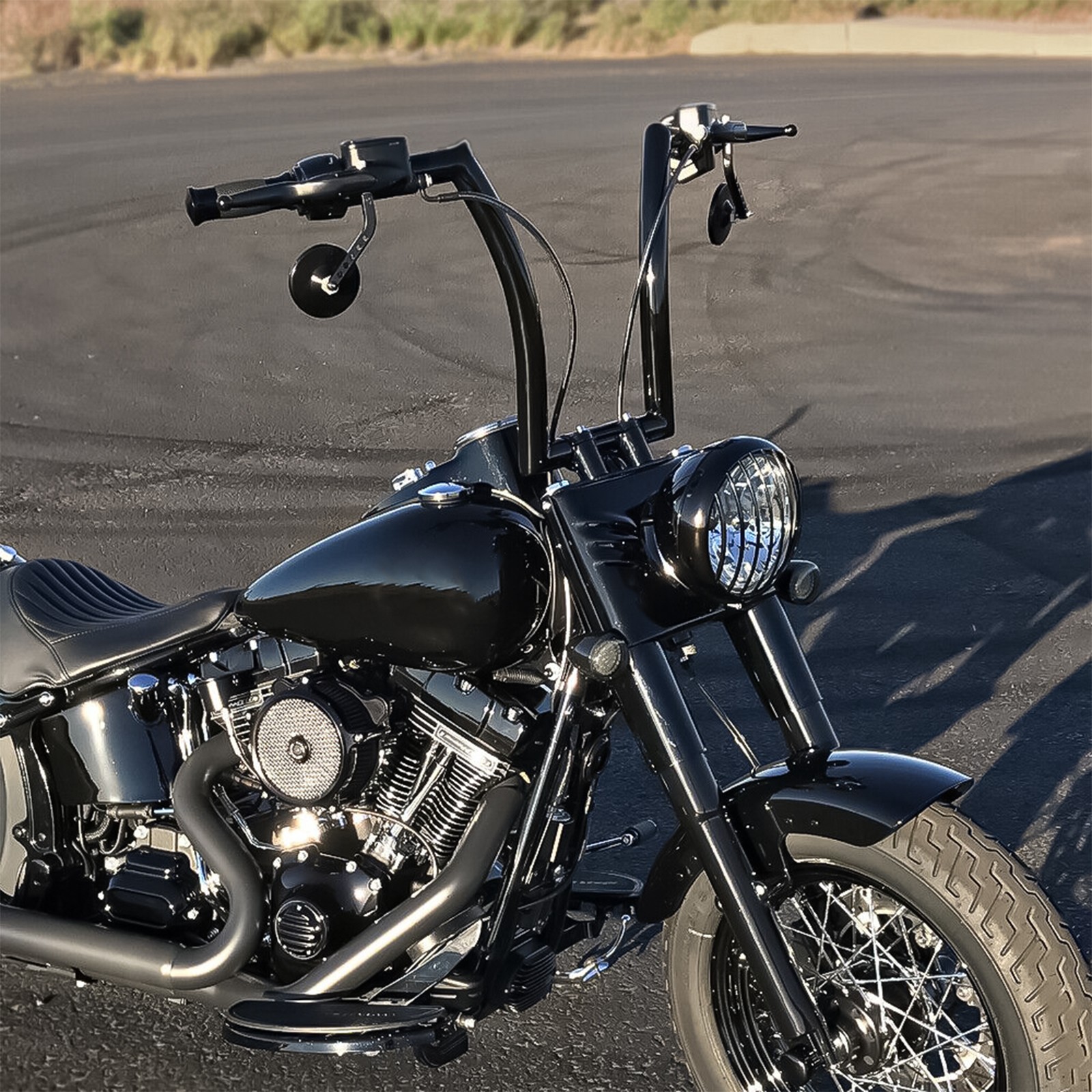 14” Ape Hanger Handlebar For Harley XL883 XL1200 Sportster Road King Road Glide