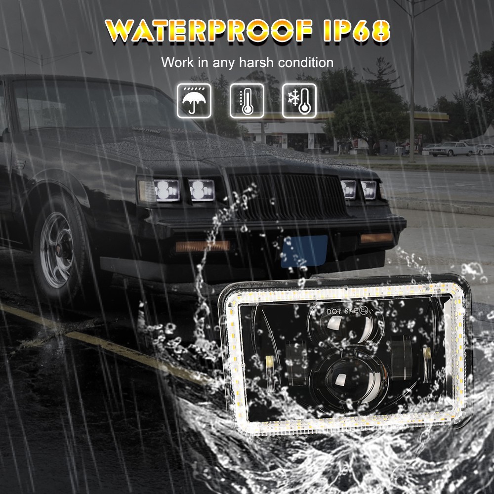 4×6″inch Square Motorcycle LED Headlight Hi/Lo for BW200 350 50 XT225 350 WR250