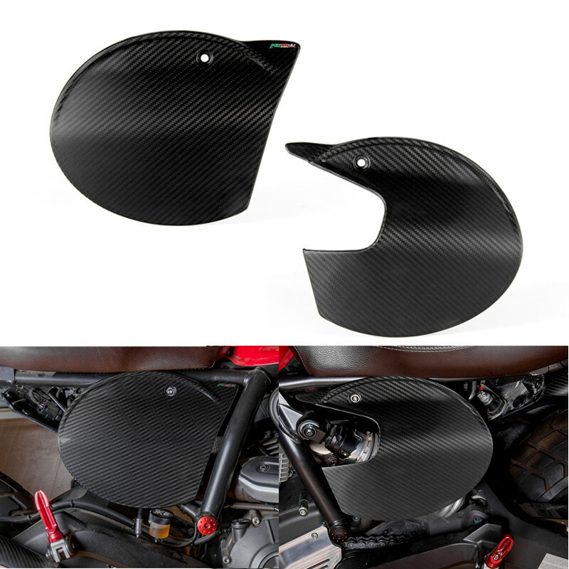 For Ducati Scrambler Cafe Racer Carbon Fiber Seat Side Panels Number Plate Matte