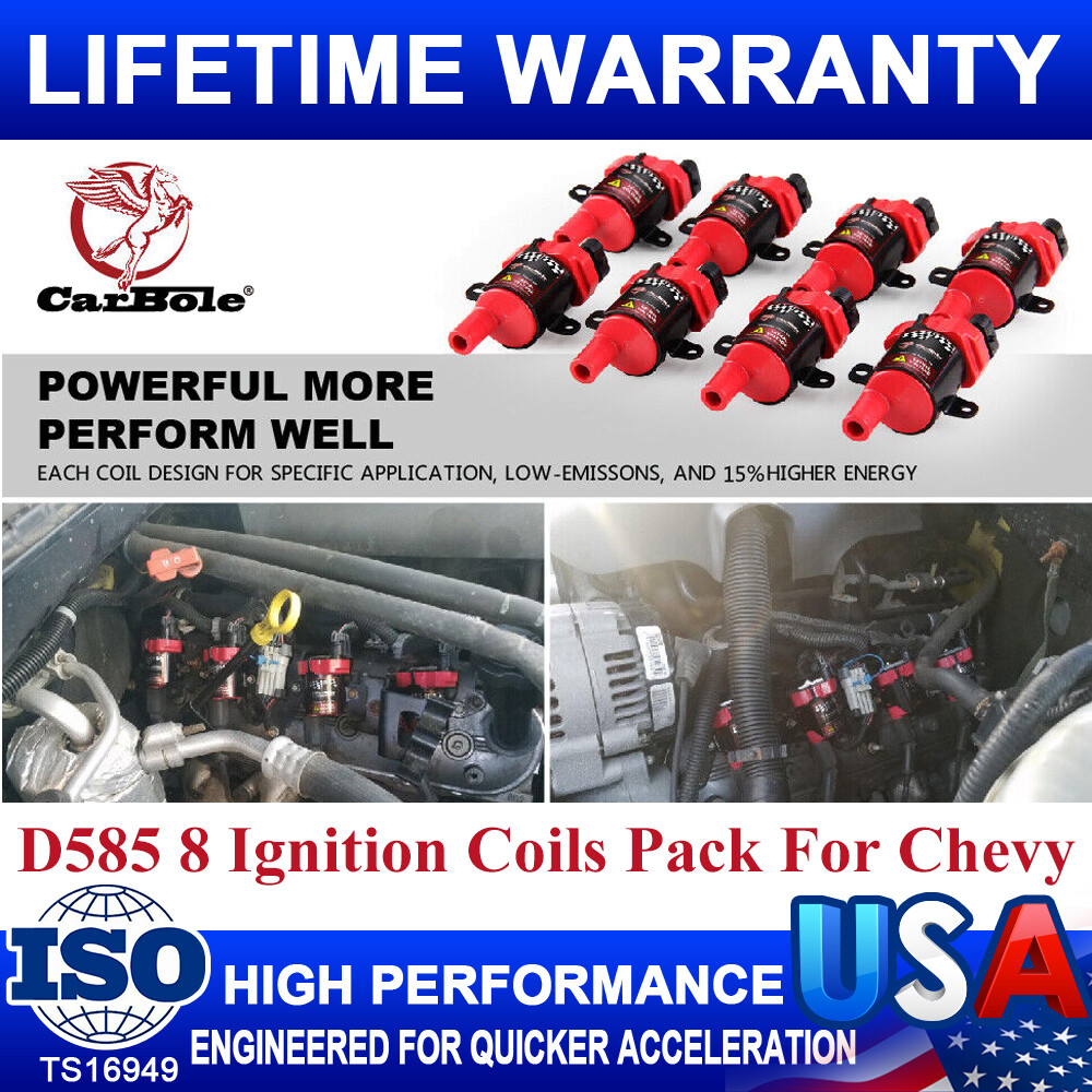 8 Ignition Coils Pack For 1999 2000-2007 Chevy Silverado 1500 2500 GMC Sierra