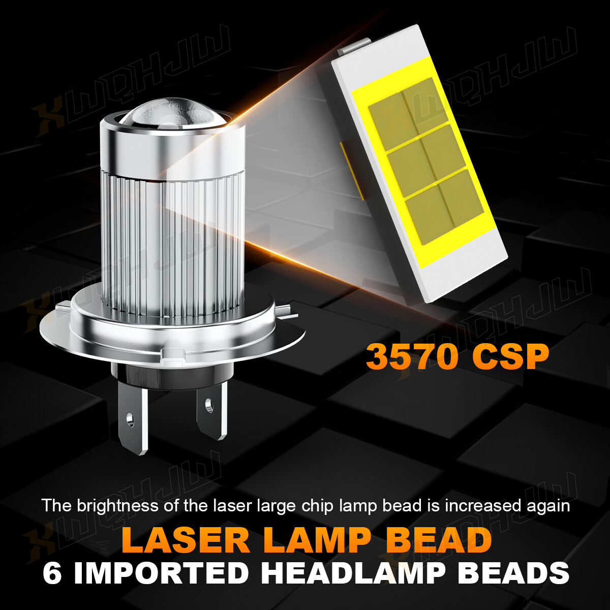 XWQHJW H7 Motorcycle LED Healight Bulbs 4500LM 6000K White Super Bright Light