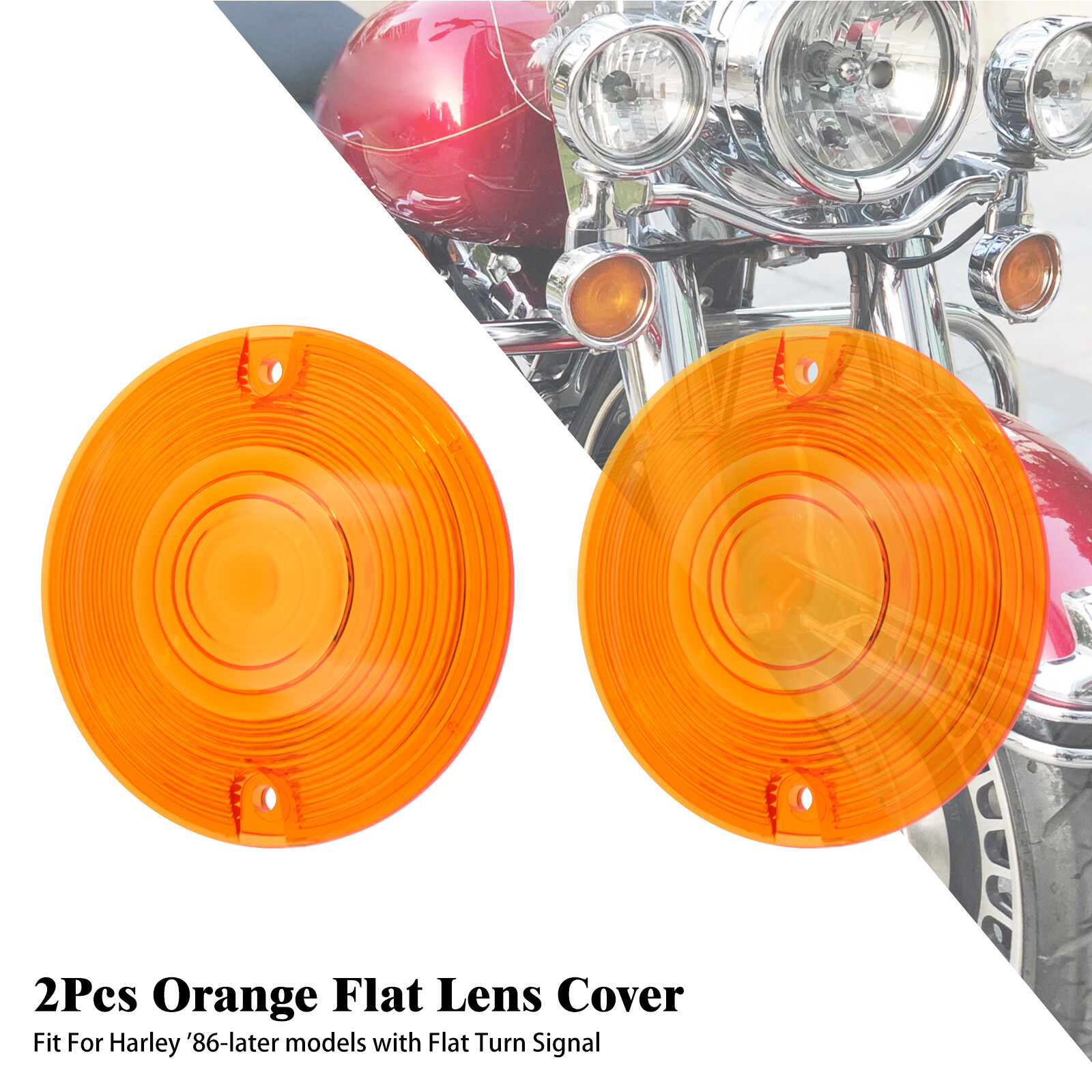 Amber Yellow Turn Signal Light Lens Cover For Harley Heritage Softail 1986-2023