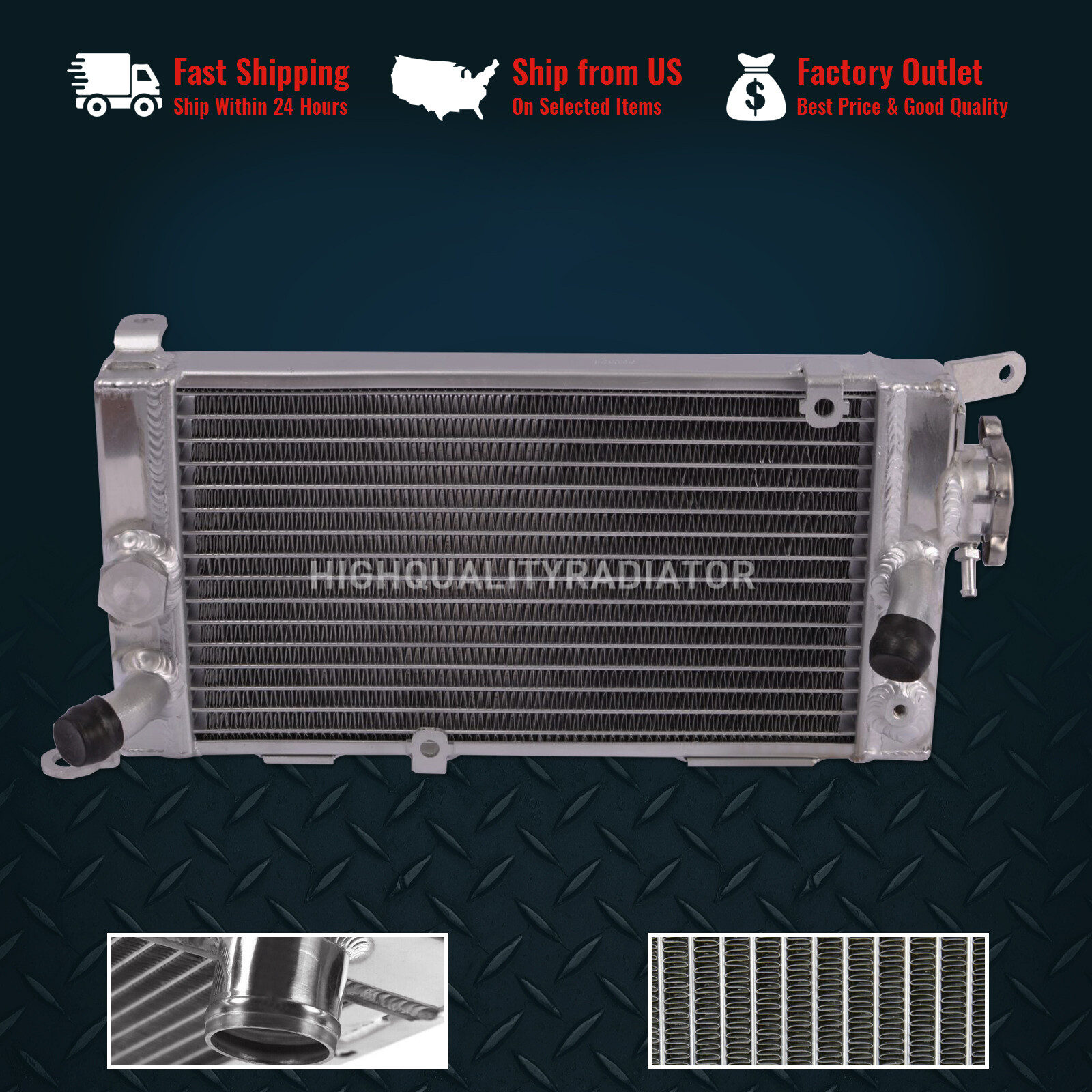 All Aluminum Motorcycle Radiator For 2015-2018 Kawasaki KLR650 2016 2017