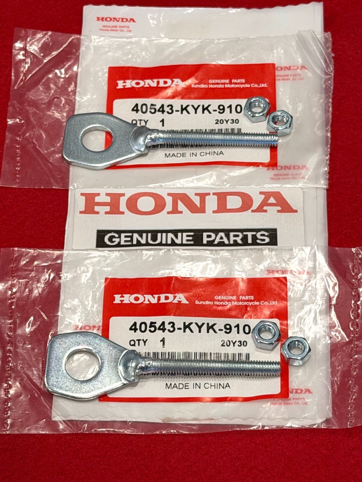 2 NEW OEM Honda Chain Adjusters + Nuts CRF110F CRF 110 2013 – 2025