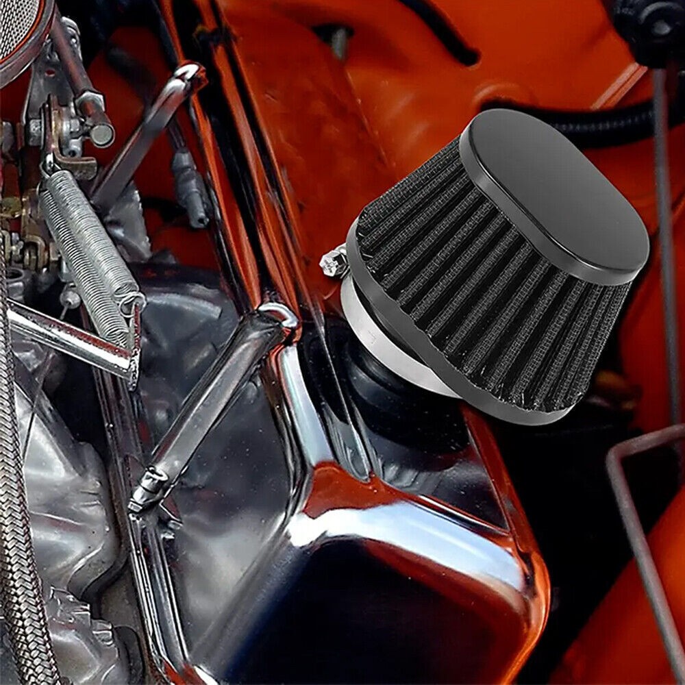 4x Universal Black 2.36in Motorcycle Air Intake Filter Cleaner Pod Replacement