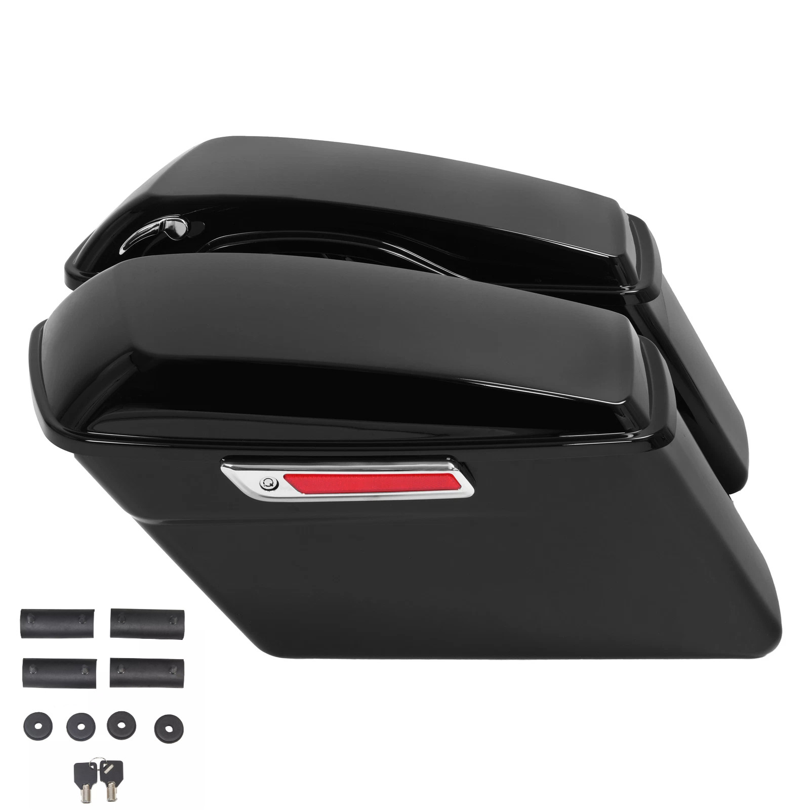 Vivid Black Hard Saddle bags & Latch Fit For Harley Davidson Touring Glide 94-13