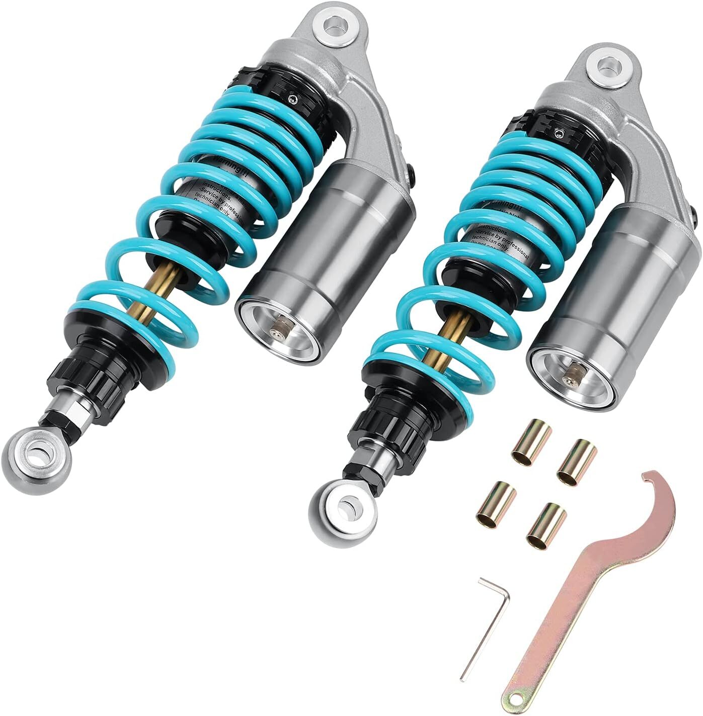 2x 11″ 280MM Blue Air Rear Shock Absorber Suspension Universal For Motorcycle