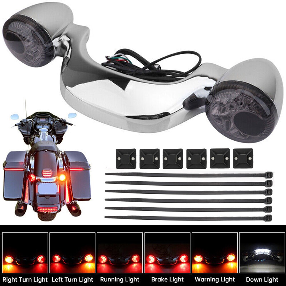 Bullet Rear LED Turn Signals Brake Lights Bar for Harley Road King Street Glide