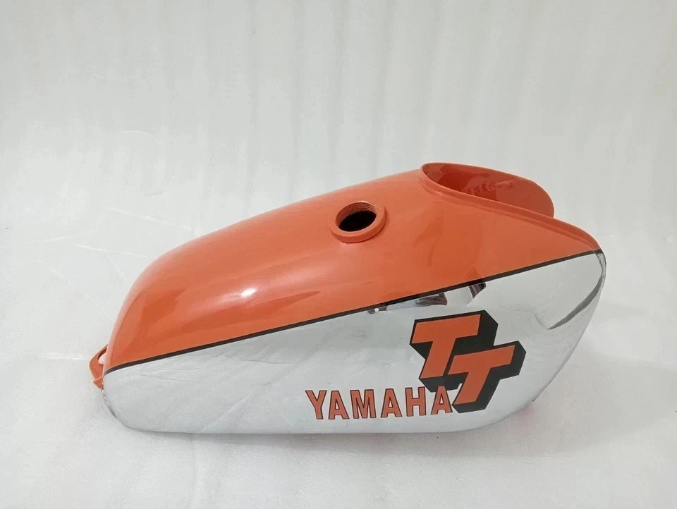 Yamaha XT TT 500 Polished & Orange Painted Aluminium Petrol Fuel Tank 1N5, 1977