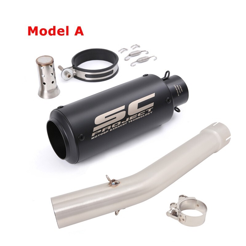 For Yamaha YZF R6 1998-2005 Exhaust Mid Pipe Black Muffler Tips Slip on System