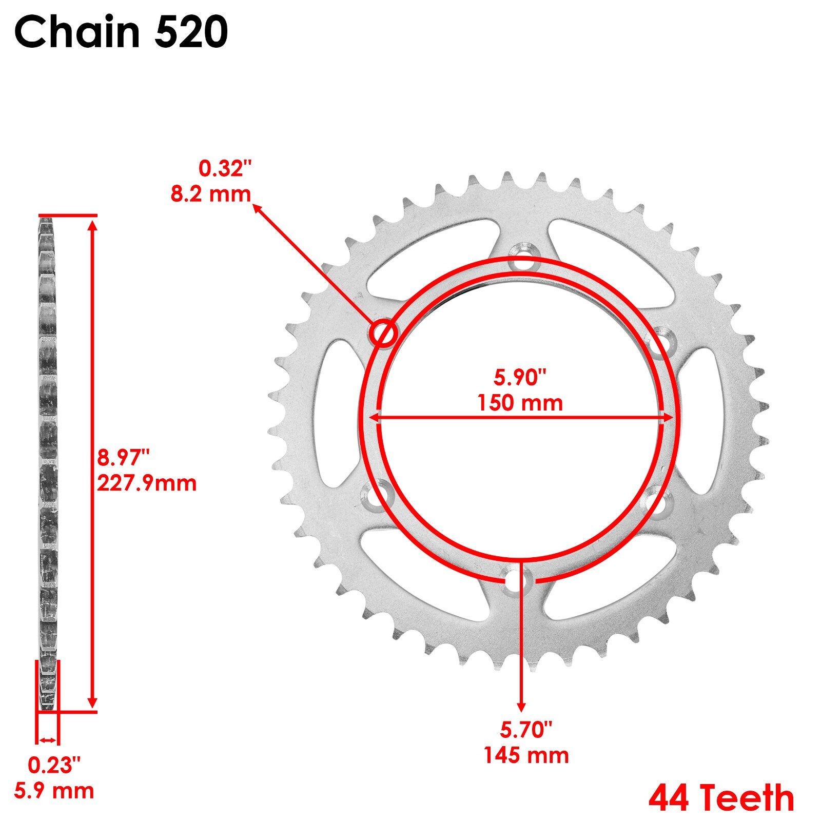Black Drive Chain And Sprocket Kit for Suzuki DR-Z400S 2000-2018