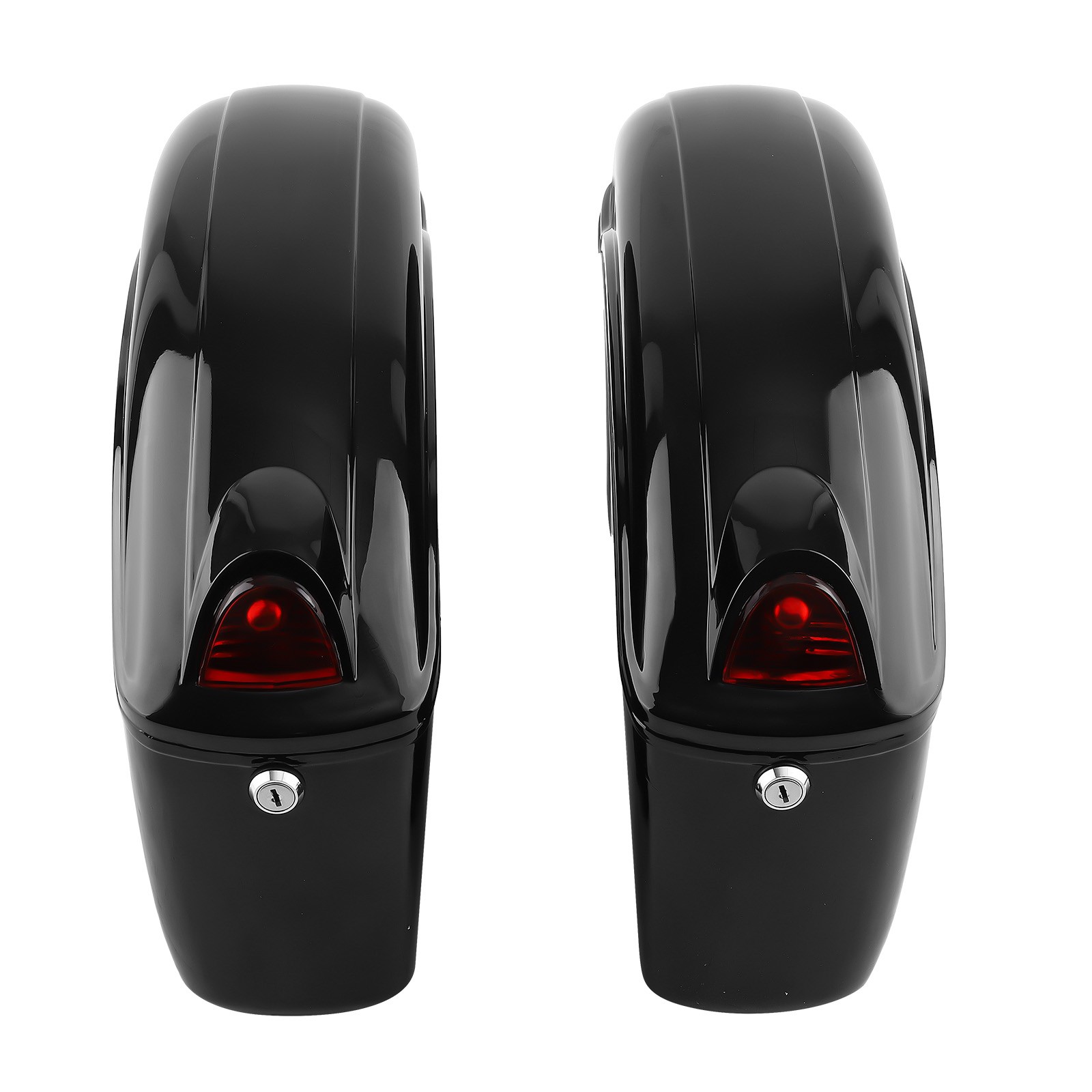 Hard Side Cases for Yamaha Suzuki Cruiser Red Turn Signal Saddlebags Black