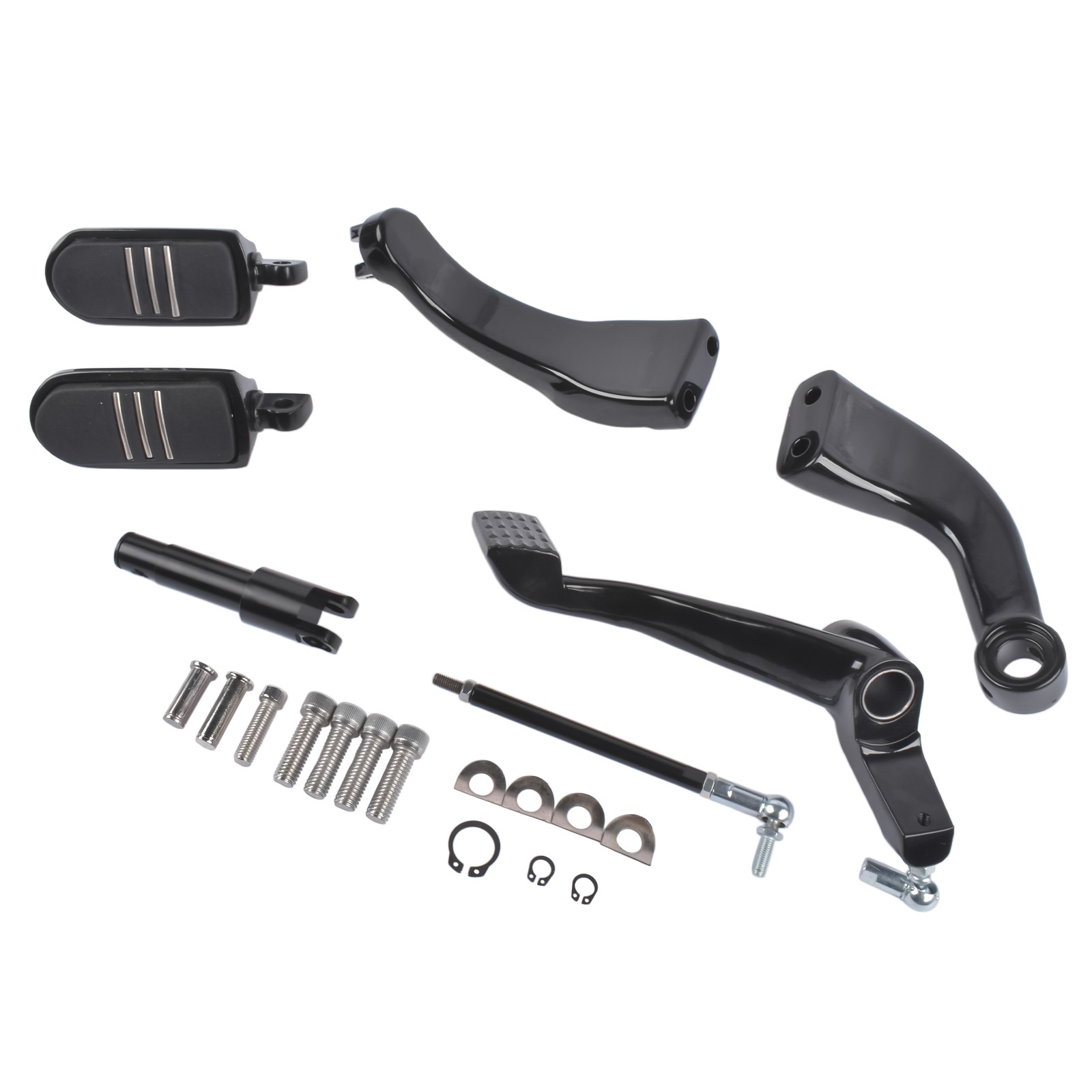 Mid Control Shifter Lever Pegs Kit Black for Harley Sportster XL883 XL1200 04-13