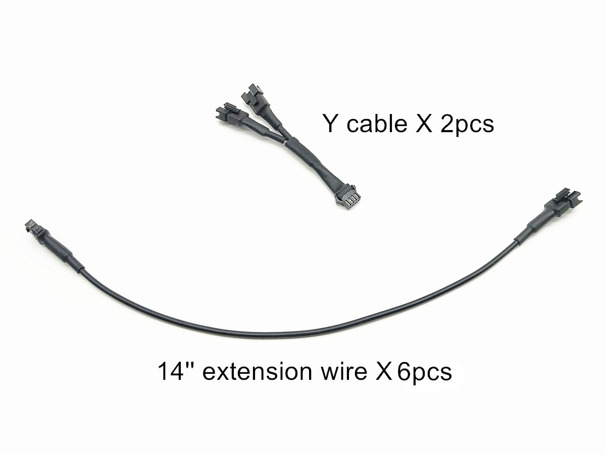 14 Inch Black 4 Products Extension Cord N Y Cable For Motorcycle Underbody neon
