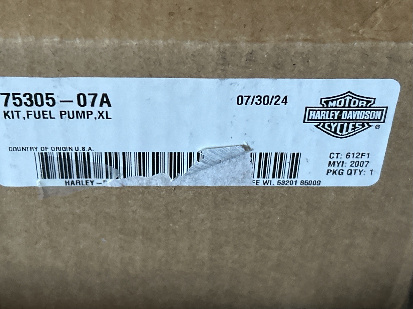 OEM HARLEY DAVIDSON FUEL PUMP XL KIT # 75305-07A NEW IN BOX GENUINE