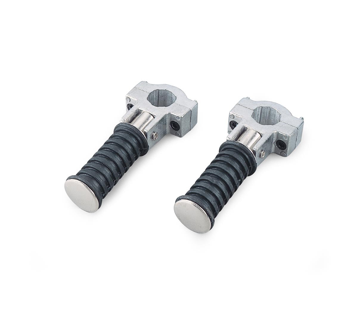 BikeMaster Engine Guard Footpeg Folding Rubber Peg w/ Die-Cast Aluminum Bracket