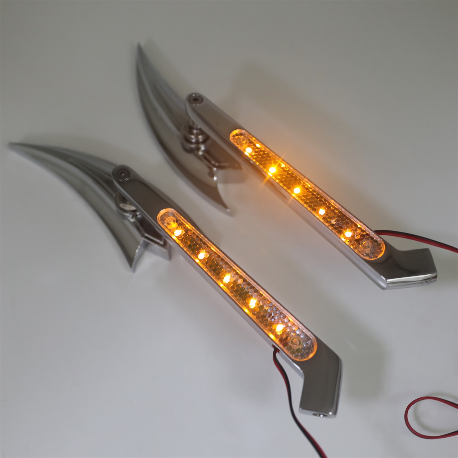 w/ LED Turn Signal Motorcycle Rearview Mirrors for Harley Big Dog Springer Dyna