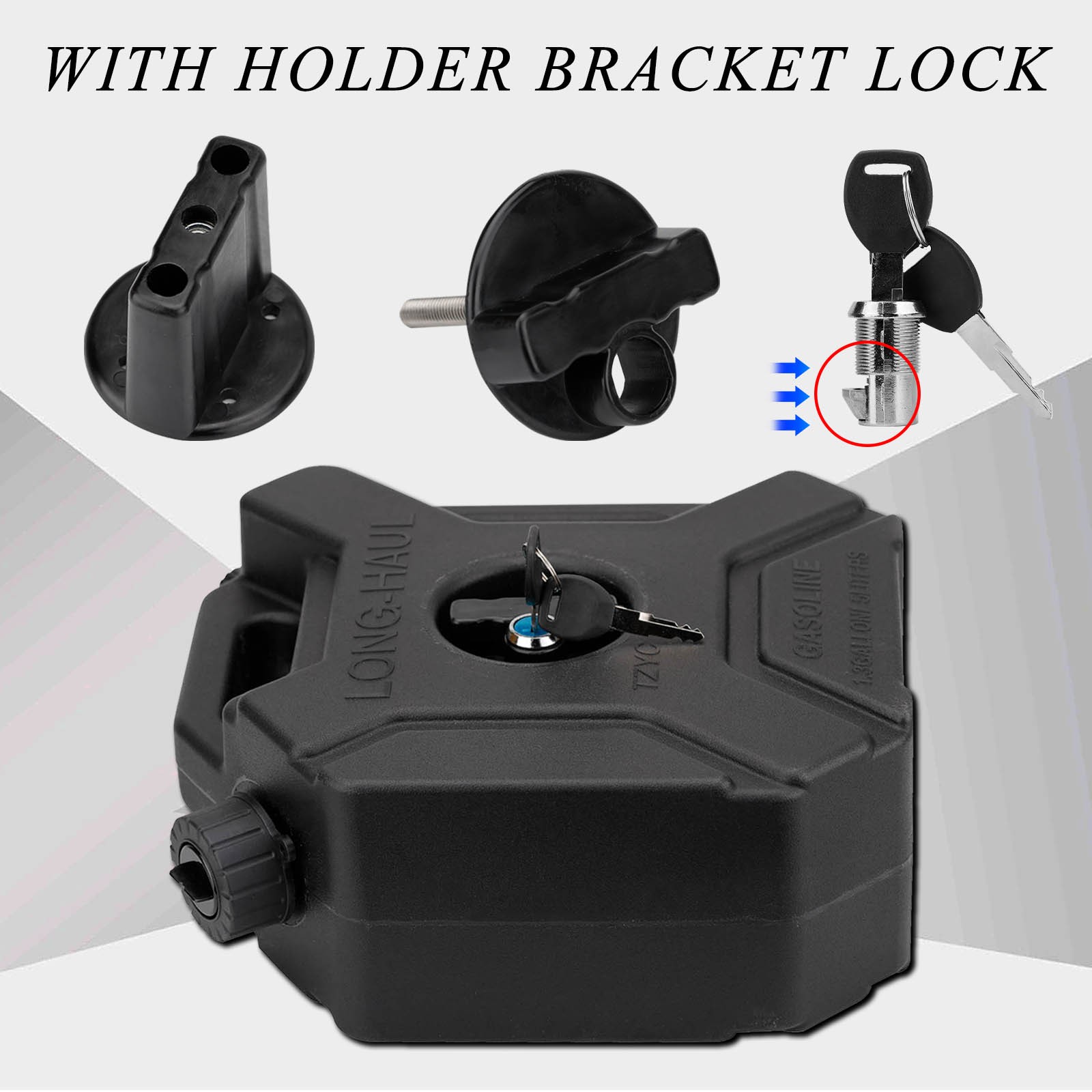 5L / 1.3 Gal Portable Fuel Tank Fluid Container for Car Motorcycle SUV ATV UTV