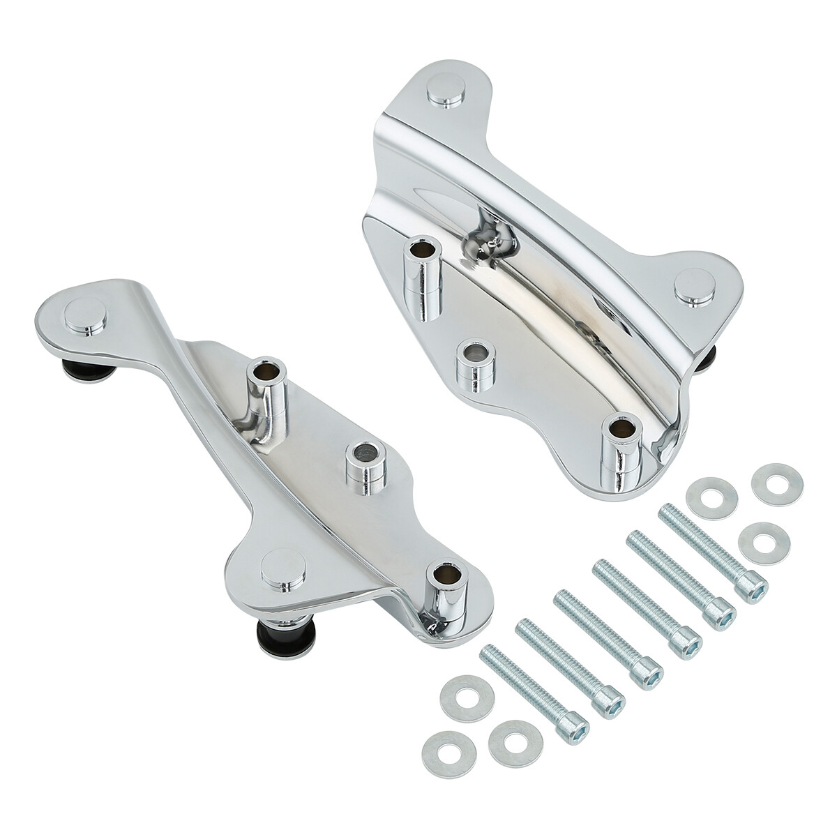 Chrome 4 Point Docking Hardware Kit w/ Cover Fit For Harley Touring 2009-2013