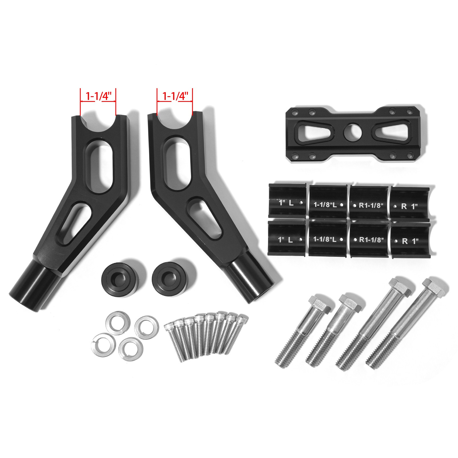 Pullback 7″ 8″ Riser Clamp For Harley Club Style 1″ 1.25″ 1-1/8″bar Dyna Softail