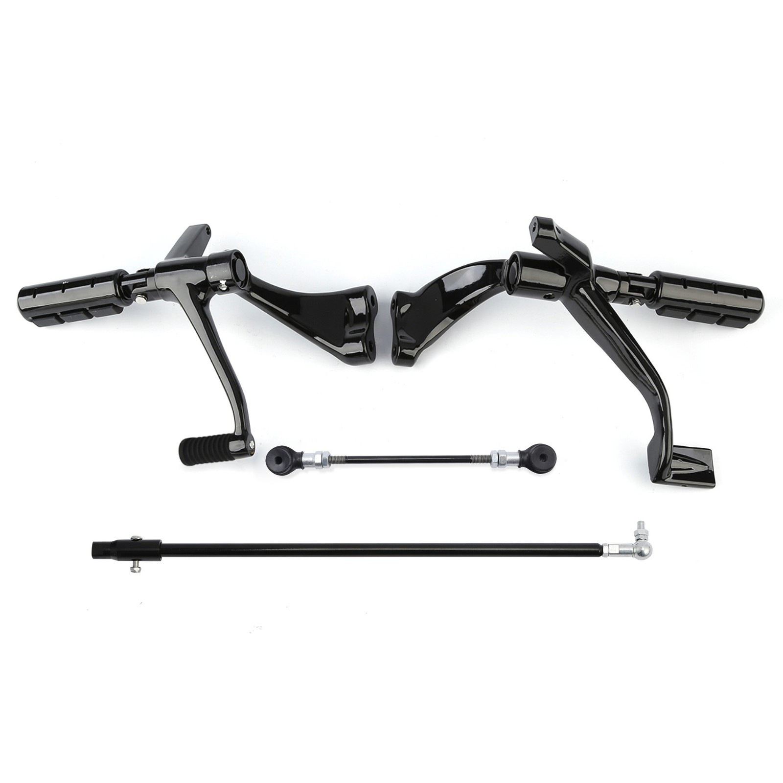 Black Forward Controls Kit Pegs Levers Linkages Fit For Harley Sportster 2014-22