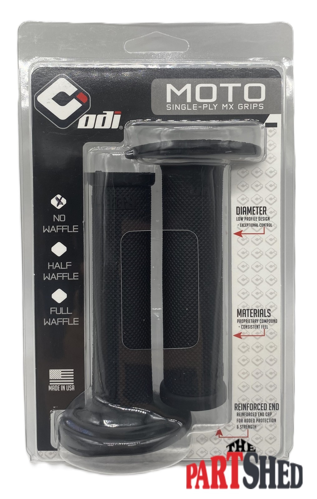New ODI MX Single-Ply No Waffle Grips Dirtbike Black Ruffian 7/8″