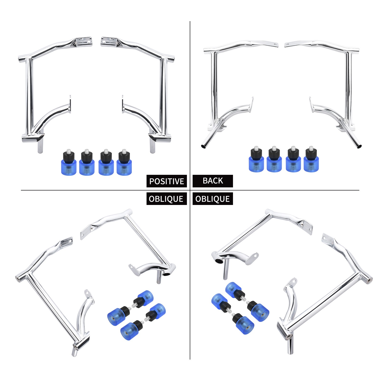 Chrome Saddlebag Bracket Crash Guard Bar w/ Guard Balls For Harley Touring 09-25