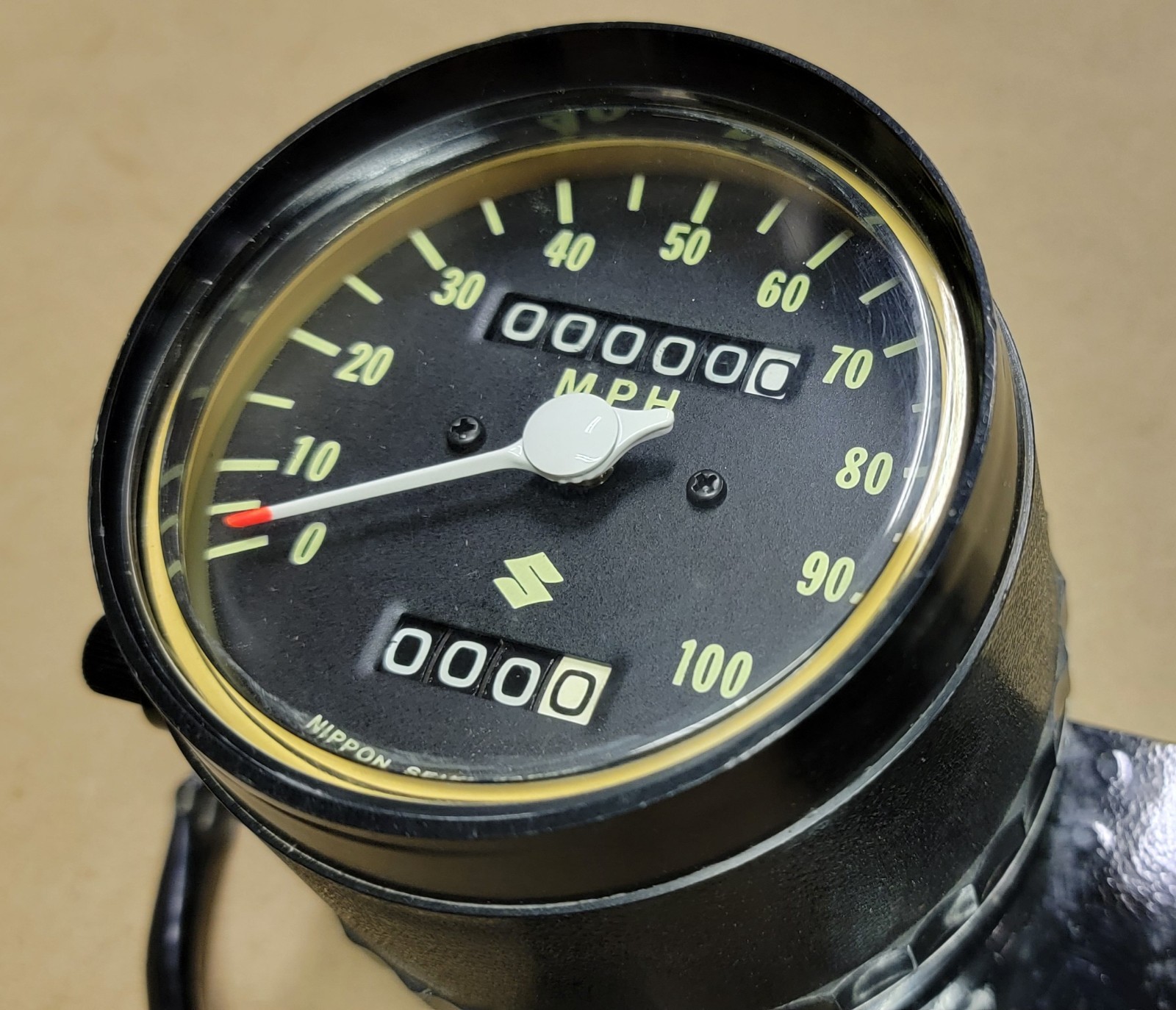 1971 1973-76 Suzuki TS 250 Savage Speedo W/ Bracket (Restored – See Description)