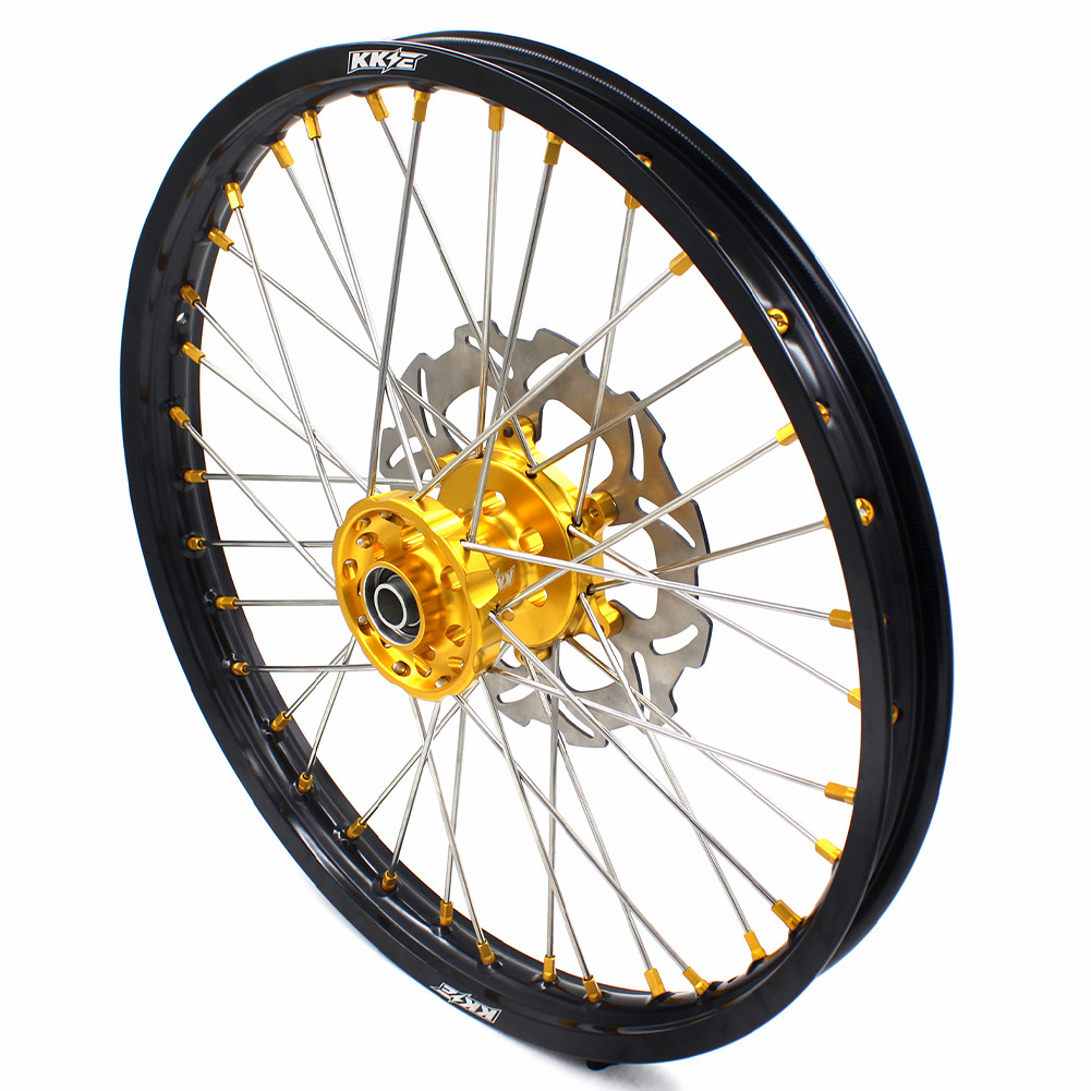 Fit Suzuki RM125 RM250 1996 1997 1998 1999 2000 KKE 21”-19” Gold Nipple Wheels