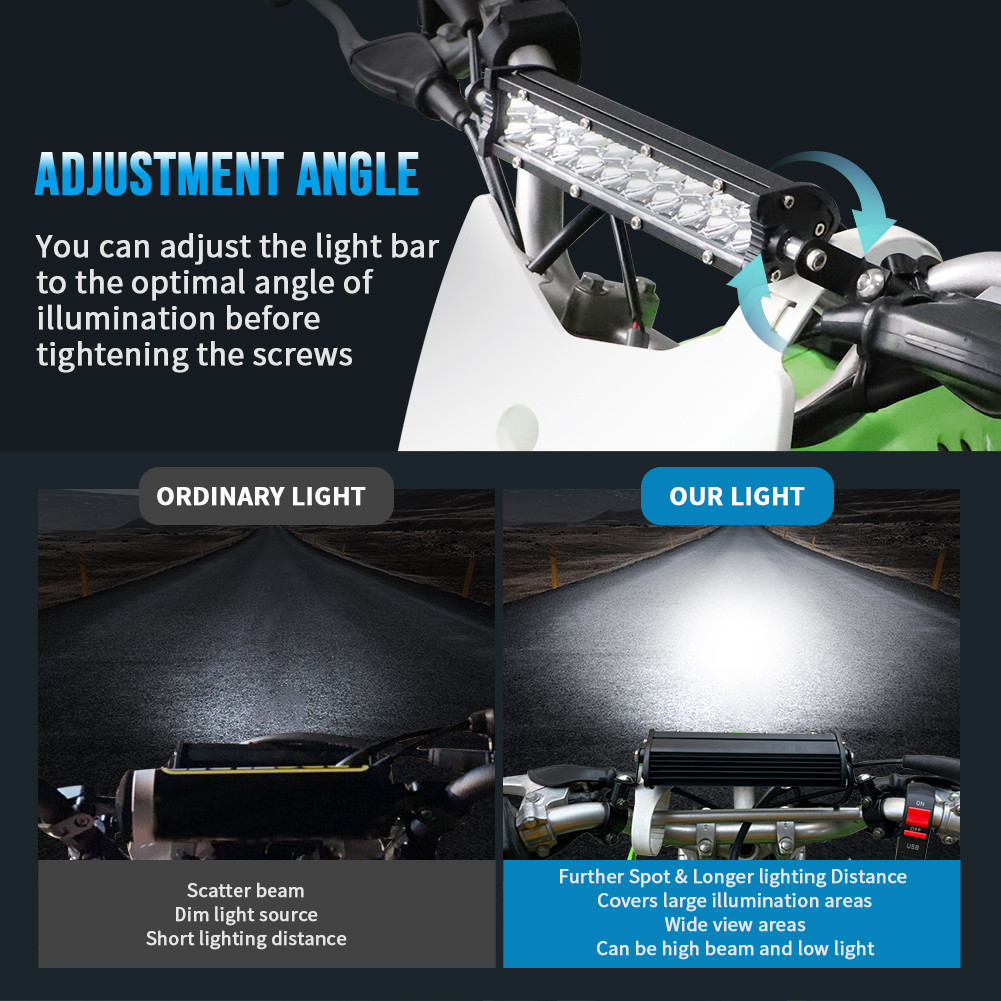 Universal LED Headlight Light Bar Upgrade Kit For Dirt Bike Easy Installation US