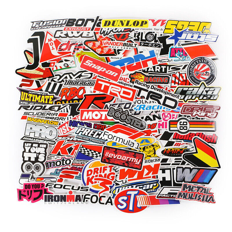 Lot Set of 100 Motorcycle Motocross Decals Stickers Racing Car ATV UTV Dirtbike