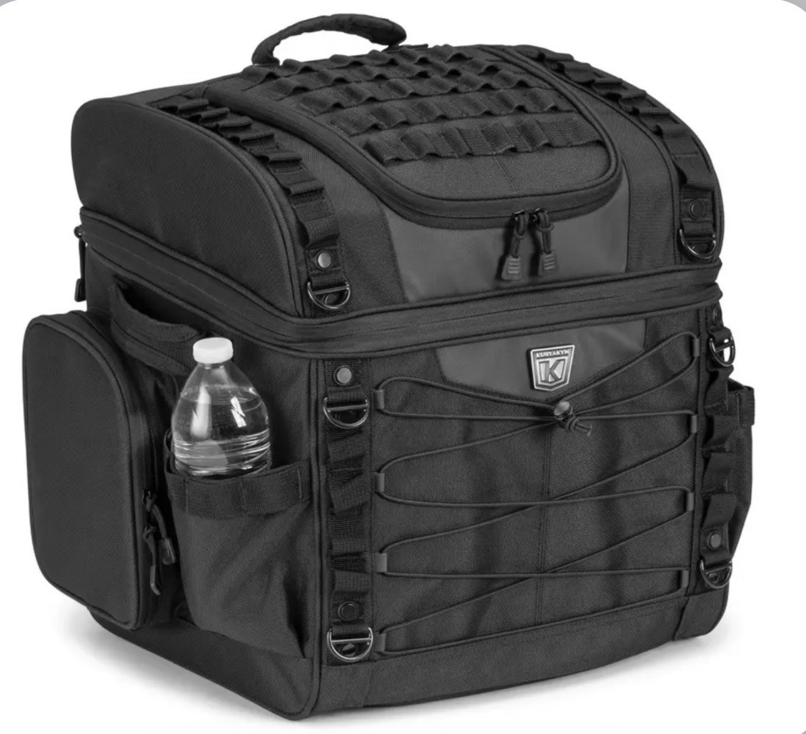 Kuryakyn 5285 Textile Black Momentum Vagabond Seat Rack Bag for Harley Davidson