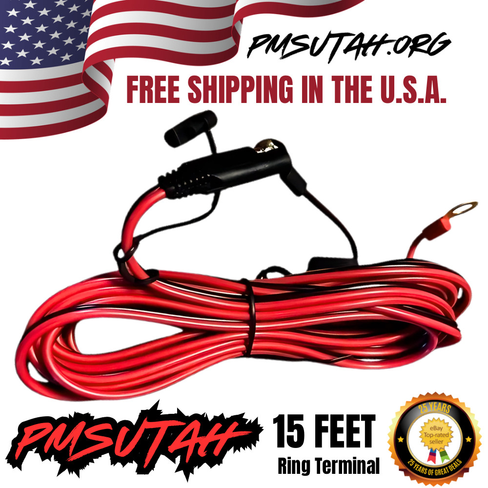 Motorcycle Battery Charger Cord Plug For Tender Cable Quick Connect Extension 15