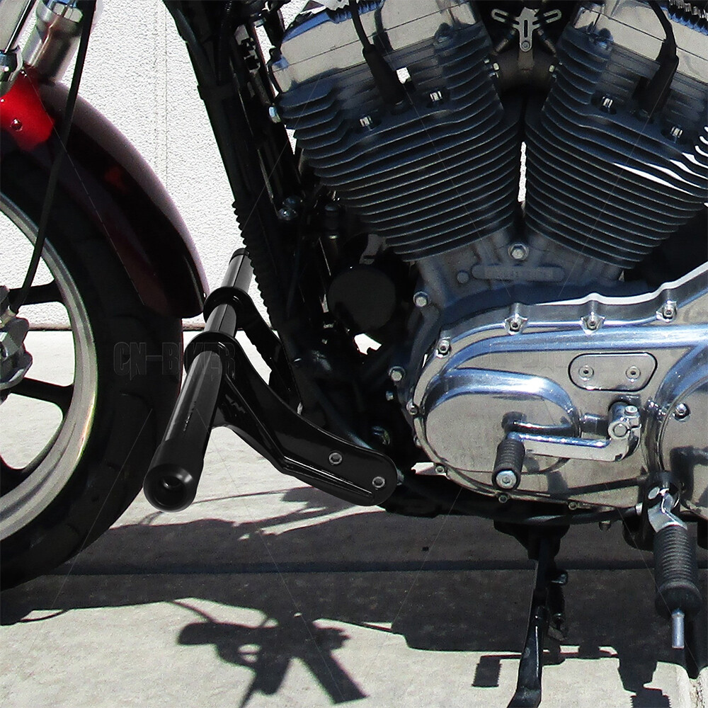 Front Engine Guard Highway Crash Bar w/Peg For 04+ Harley Sportster XL 883 1200