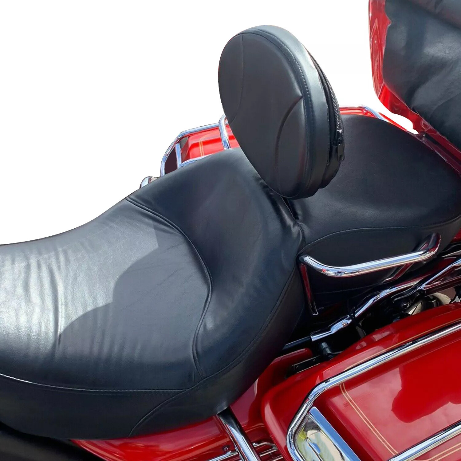 Plug-in Driver Rider Backrest Pad For Harley CVO Touring Road King Glide 97-23