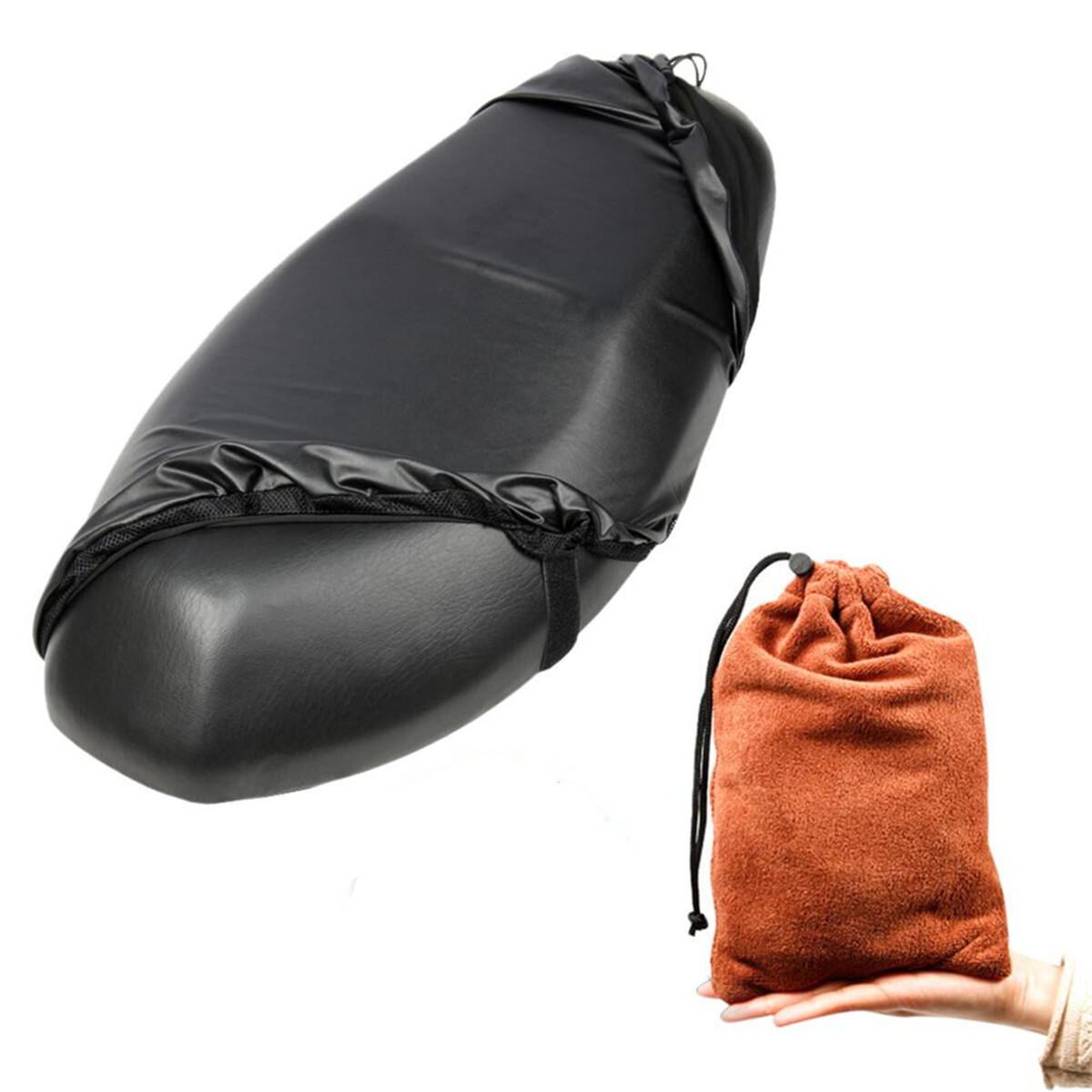 Seat Cover Cushion Dust-proof Waterproof For Motorcycle Scooter Black XL Size