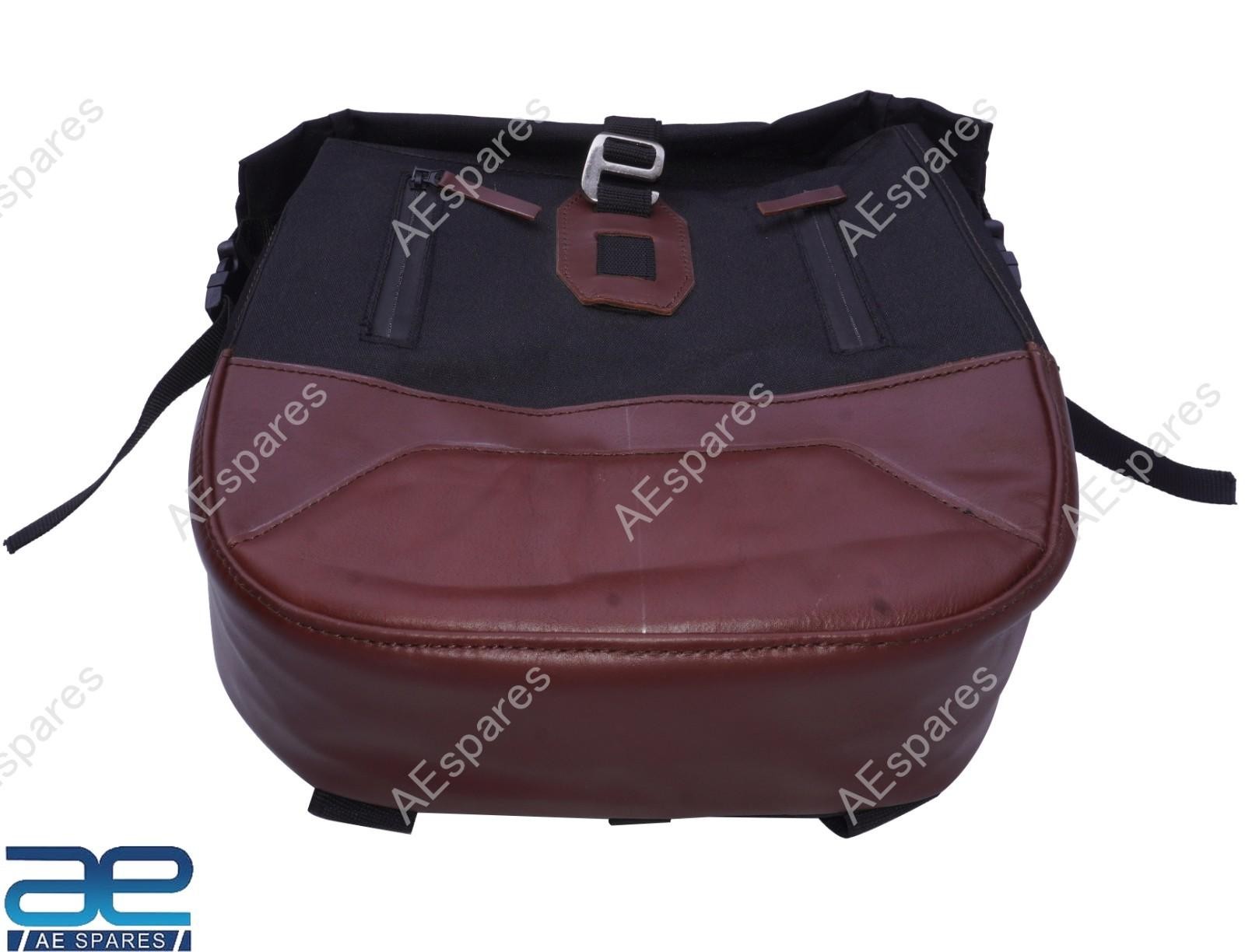 Touring Pannier Bags Pair Black & Brown Color For Royal Enfield Hunter 350 @WE