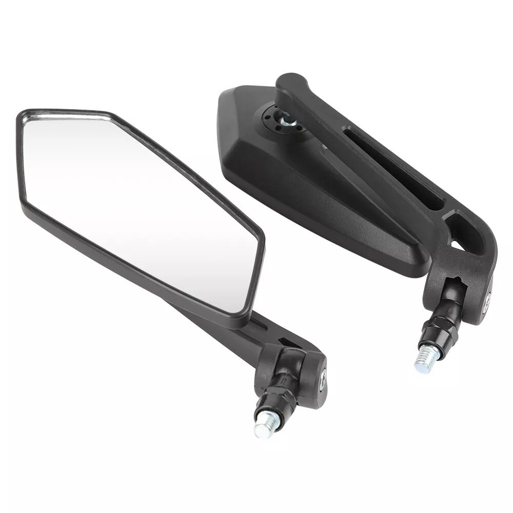 Black Pair Motorcycle Rearview Side Wing Mirrors 8mm/10mm For Honda Grom MSX 125