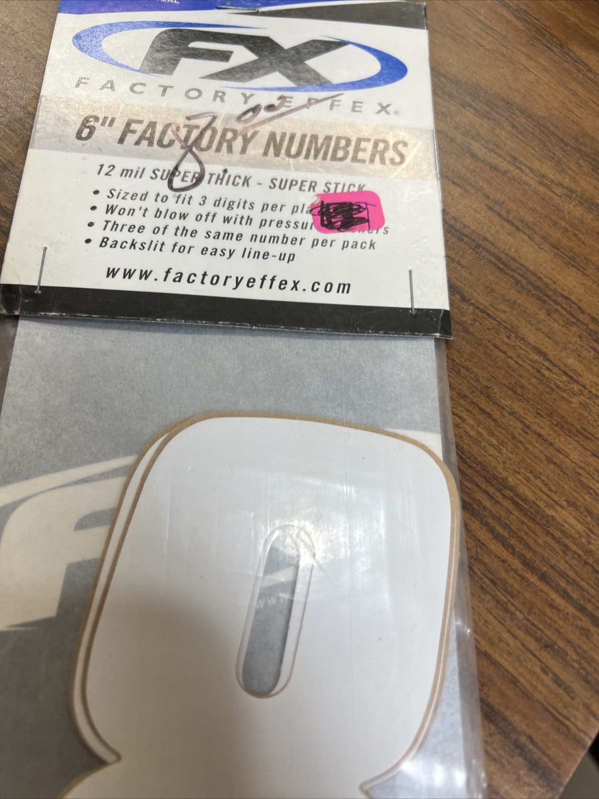 Factory Effex FX 6” White Factory Numbers 8 3 Pack 08-90058 12 Mil